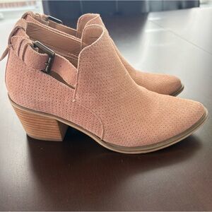 Gianni Fermani Real Suede Leather Blush Pink Booties